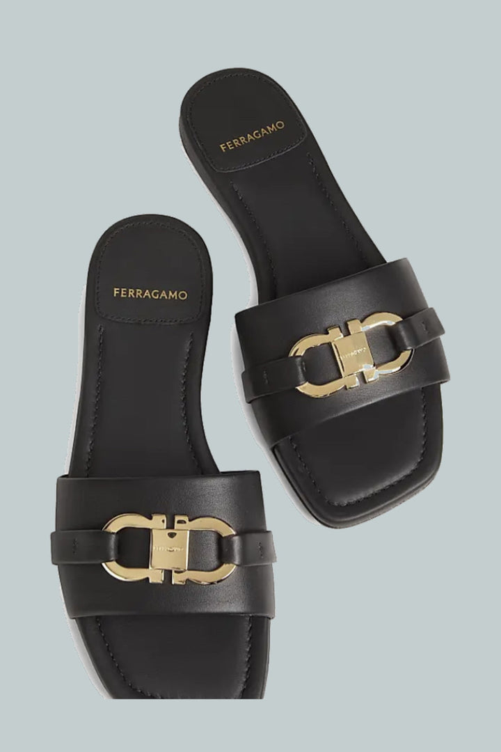 Leah Gancini Slide Sandals - Black - US 7 (UK 5) - Sandal