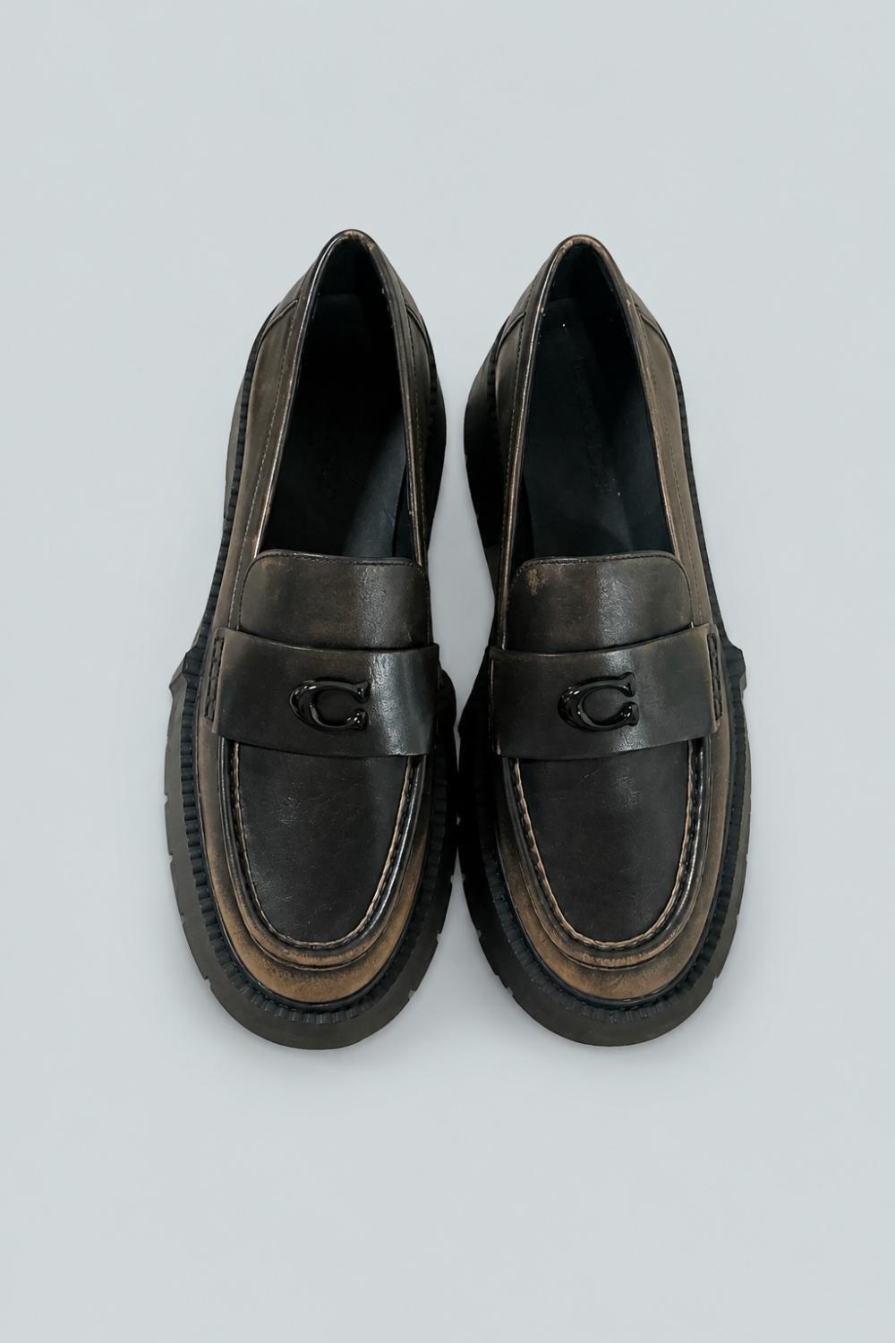 Leah Platform Leather Loafer - Black - 9 - Loafers