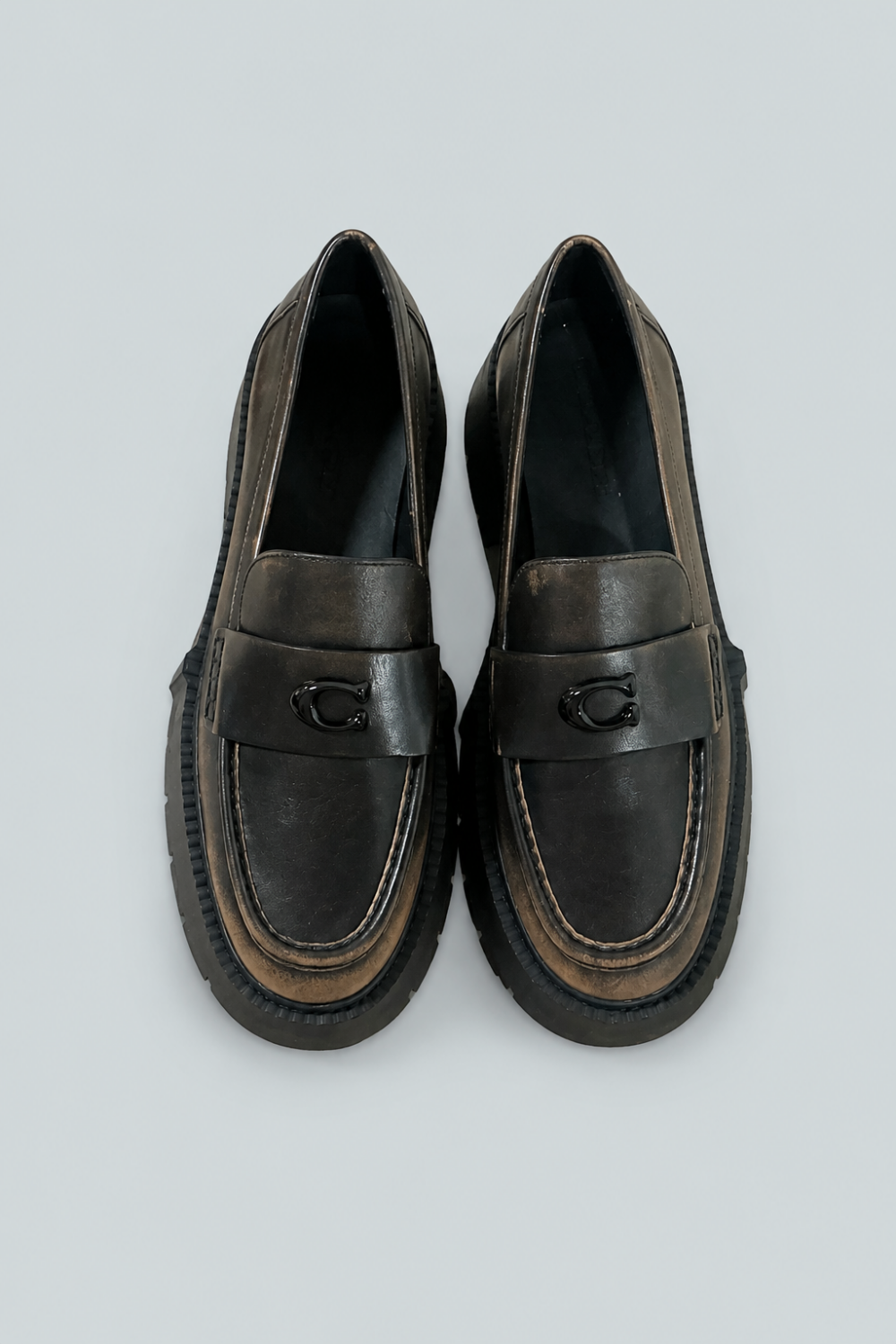 Leah Platform Leather Loafer - Black - 9 - Loafers