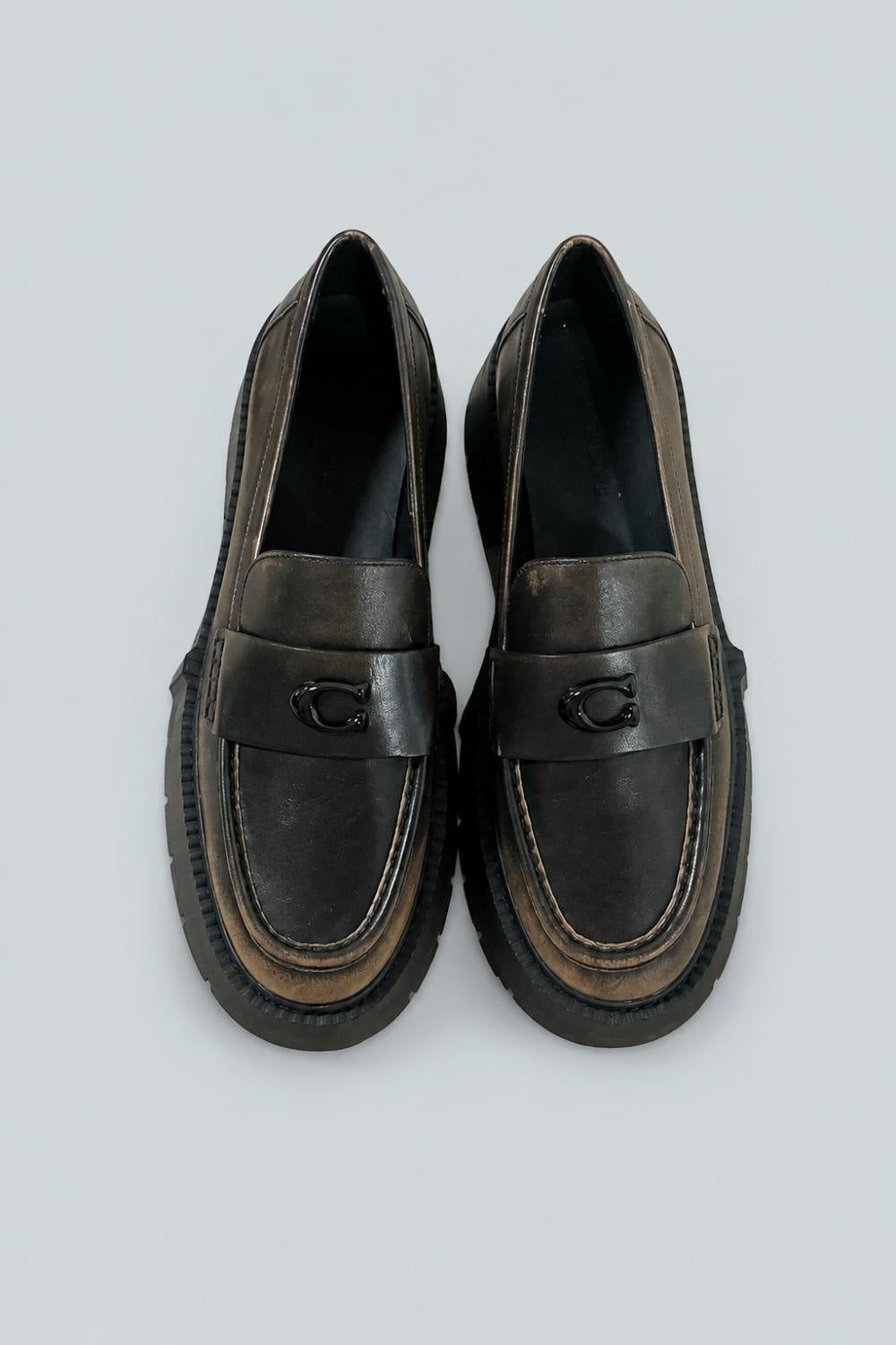 Leah Platform Leather Loafer - Black - 9 - Loafers