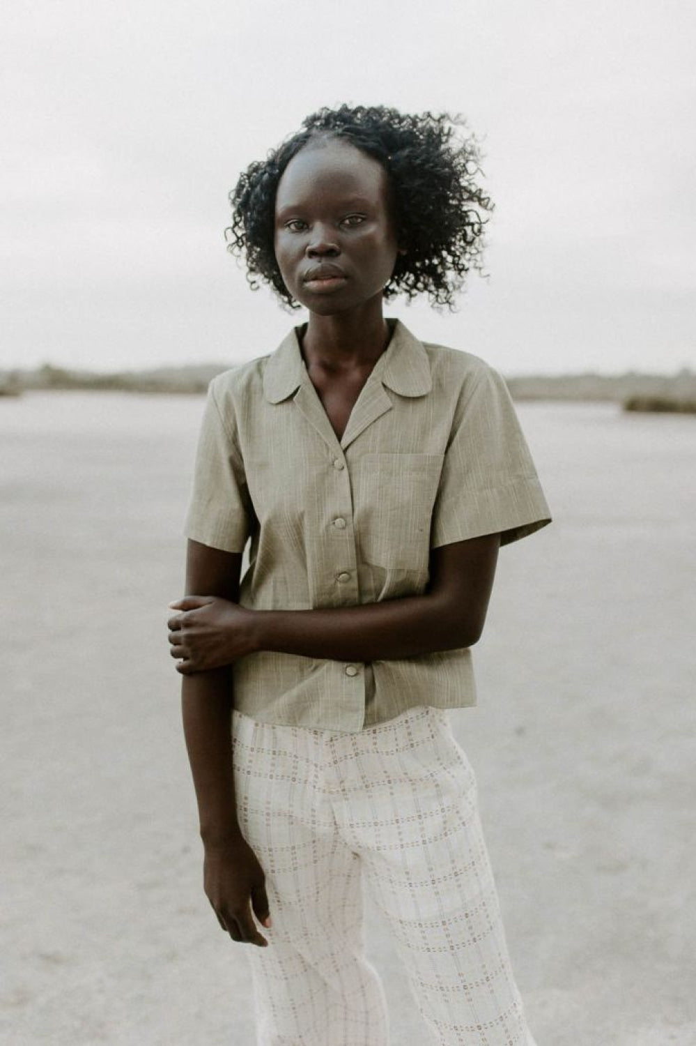 Leah Shirt - Olive - S - Button Down Shirt