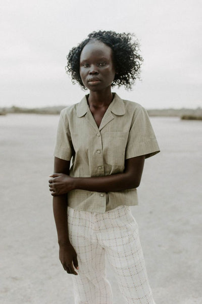Leah Shirt - Olive - S - Button Down Shirt