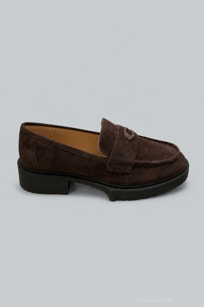 Leah Suede Loafers - Maple - Loafers