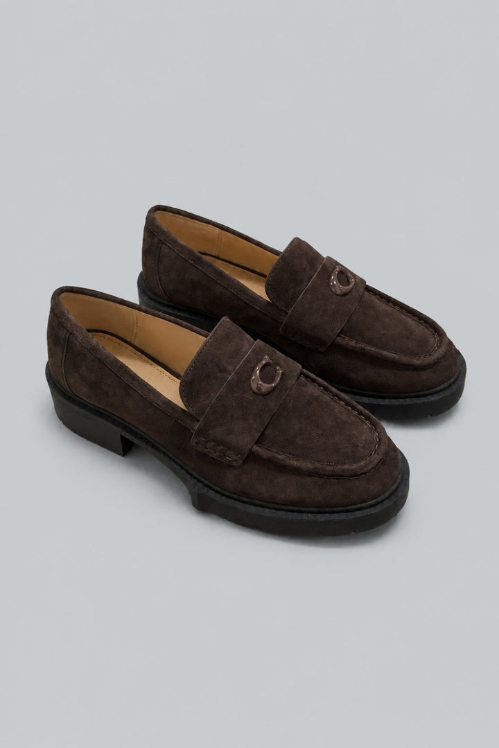Leah Suede Loafers - Maple - Loafers