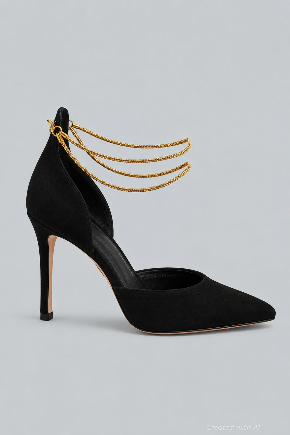 Leandra Chain Pump Black - Black - Stiletto