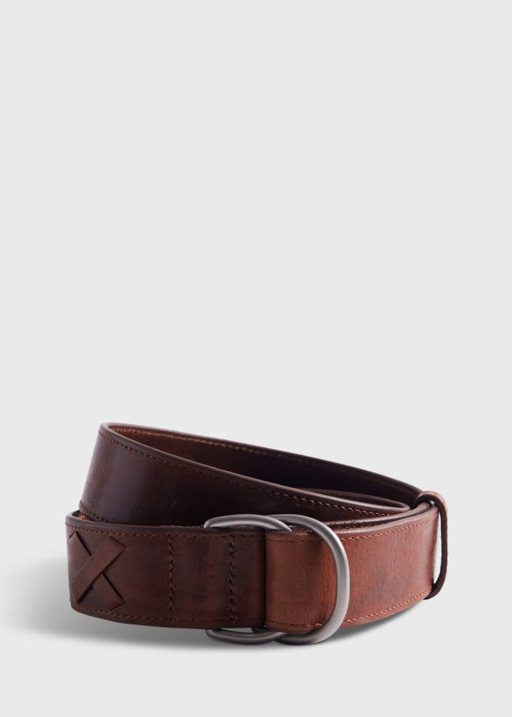 Leather D-Ring Belt - Brown - Belt