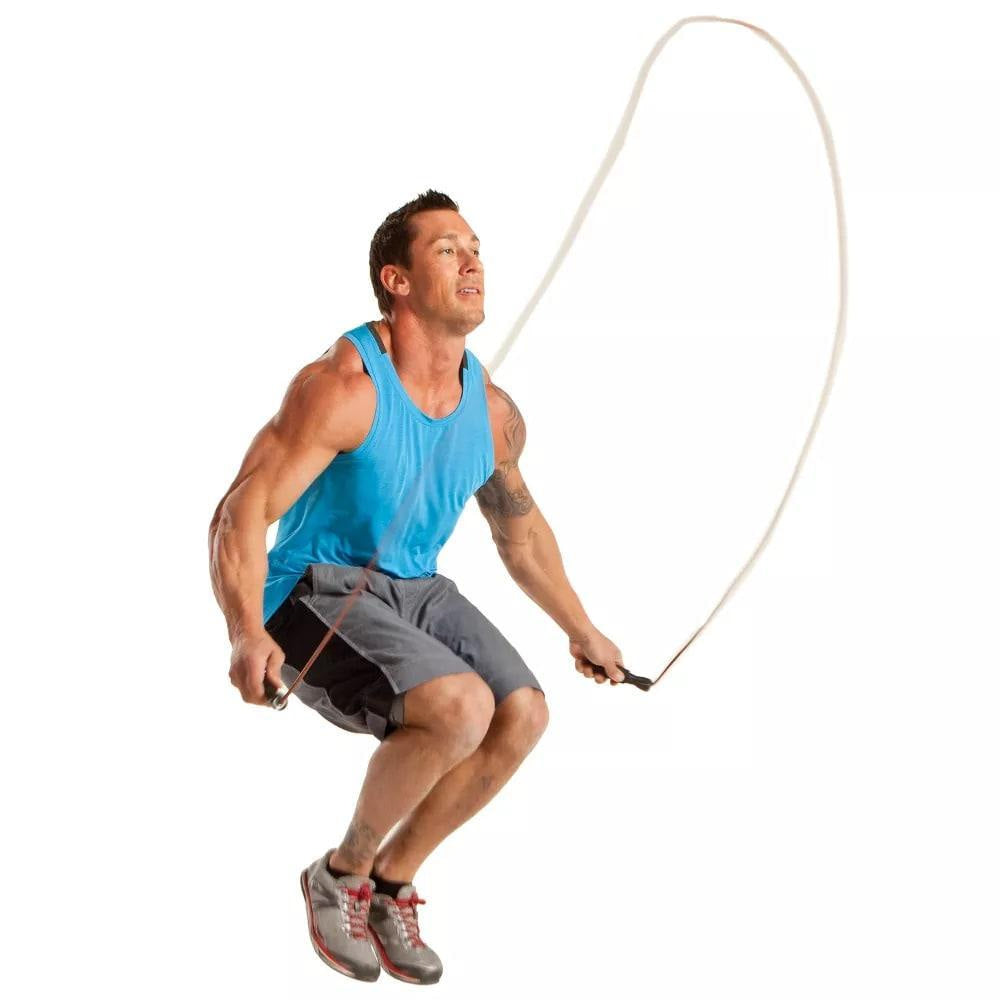 Leather Jump Rope with Foam-Padded Handles - Black - FINAL SALE - One Size - Jump Rope