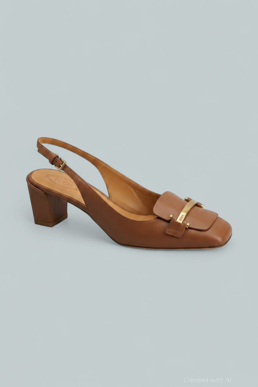 Leather Loafer Pumps - Light Beige - 9 - Loafers
