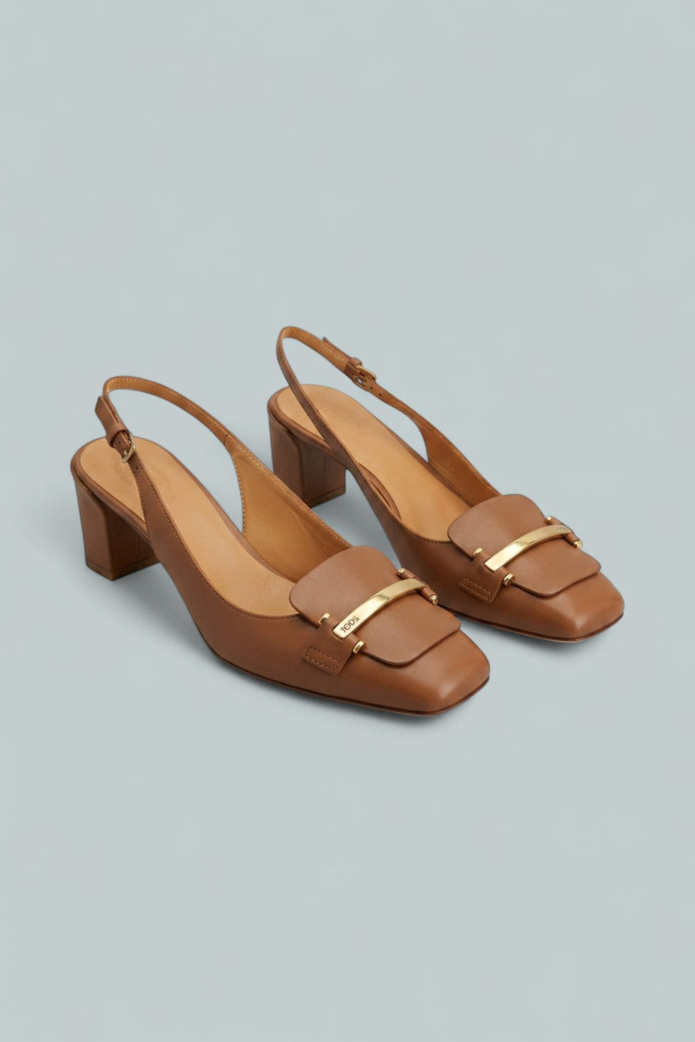 Leather Loafer Pumps - Light Beige - 9 - Loafers