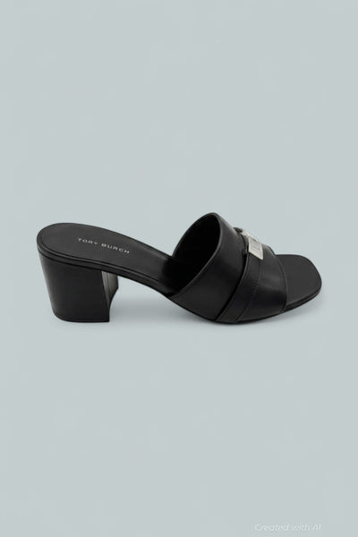 Leelee Heeled Mule - Perfect Black - 7.5 - Mules