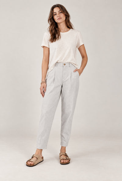 Leighton Pleated Denim Pants - Blue