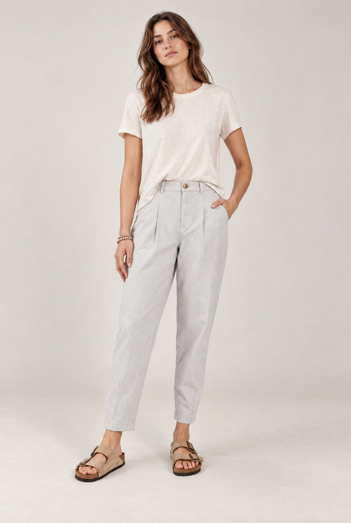 Leighton Pleated Denim Pants - Blue