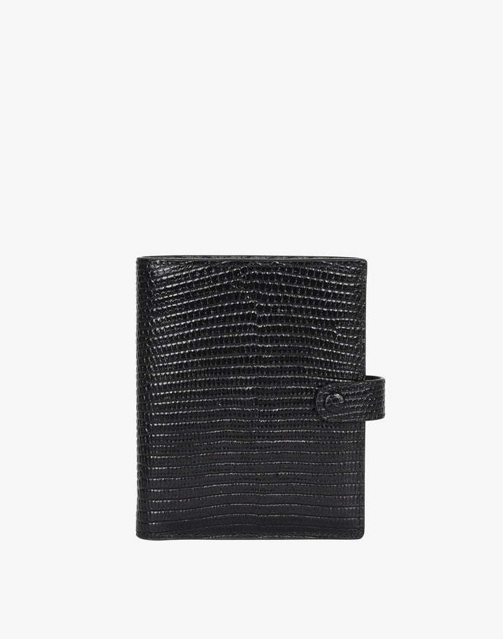 Luxe Traveler's Wallet with Coin Pocket - Black Lizzard