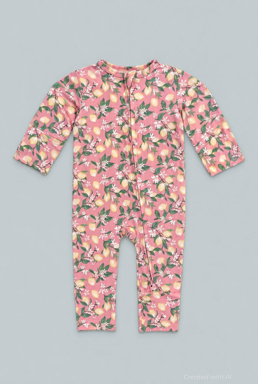 Lemon Floral Print Convertible Romper - Lemons Pink - Romper