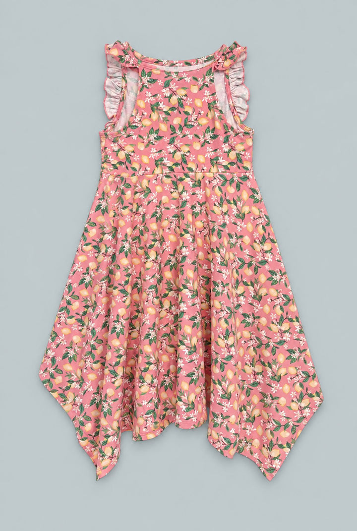 Lemon Floral Print Emma’s Racerback Dress - Lemons Pink - Dresses