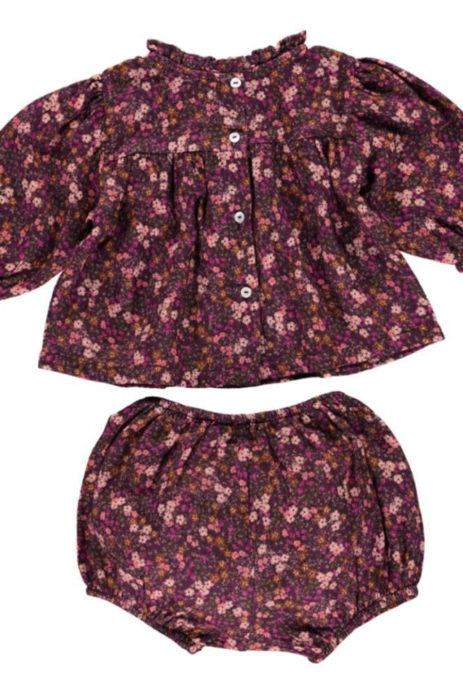 Lena Baby Set - Mulberry Mini Floral - Bloomer