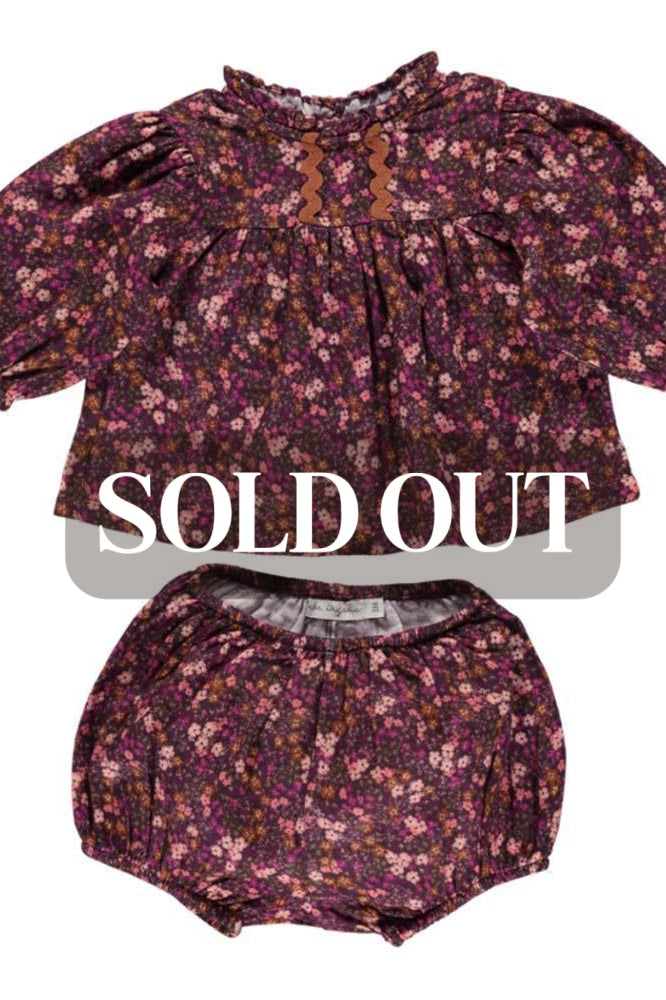 Lena Baby Set - Mulberry Mini Floral - Bloomer