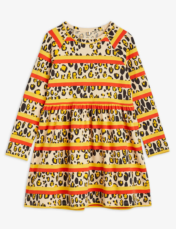 Leopard Stripe Aop Ls Dress - Multi - Dresses