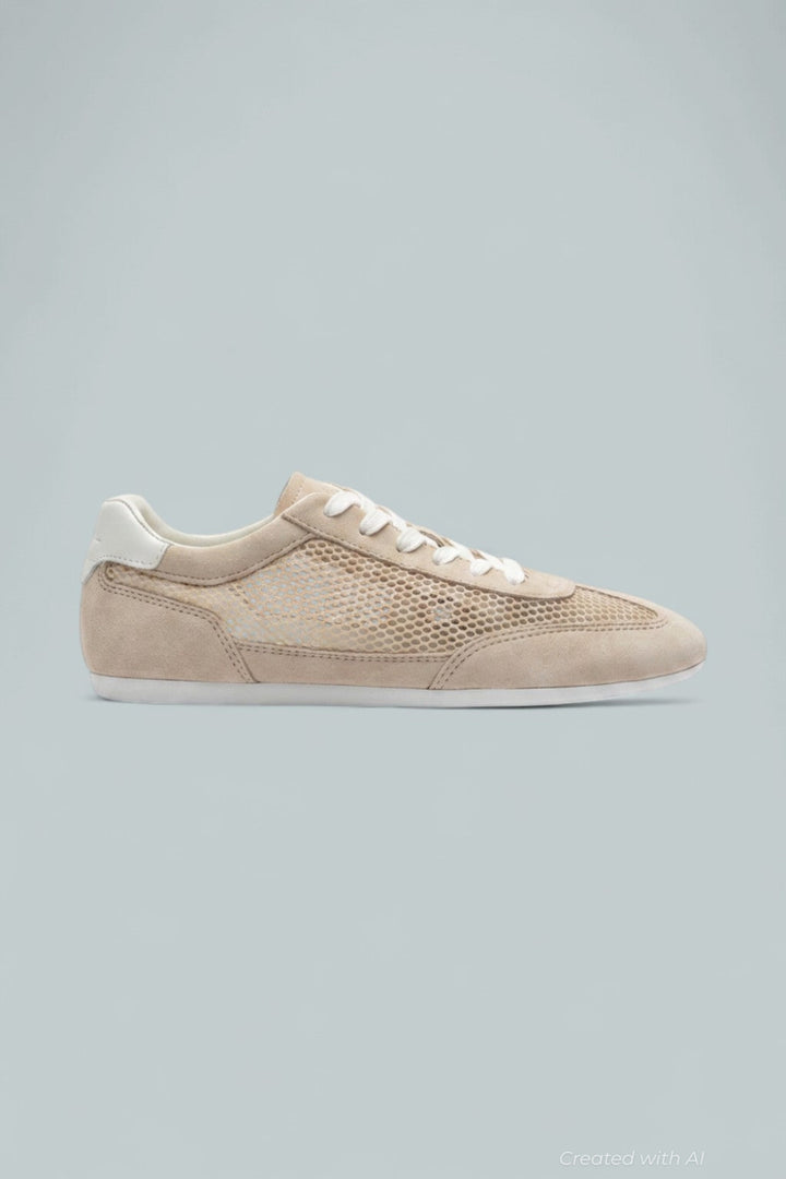 Lexxy Mesh Lace-Up Sneakers - Light Natural - 11 - Sneaker