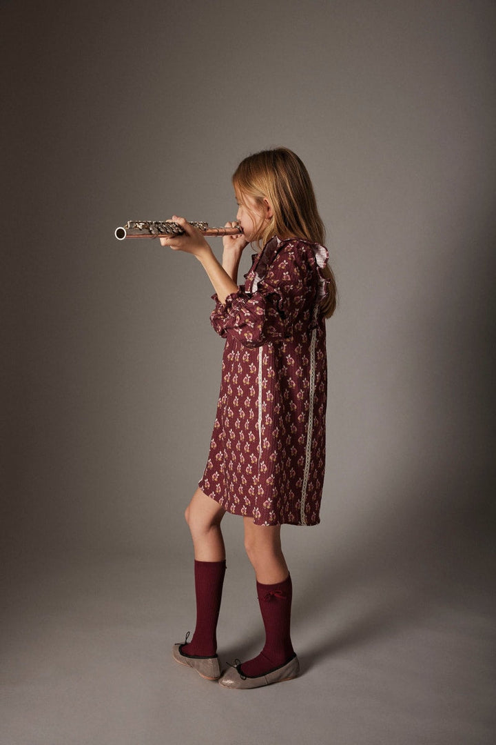 Bloom Textured Dress Burgundy