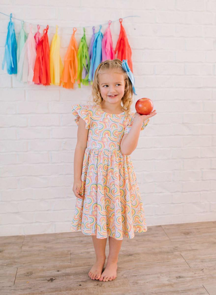 Olivia Dress - Primary Rainbow