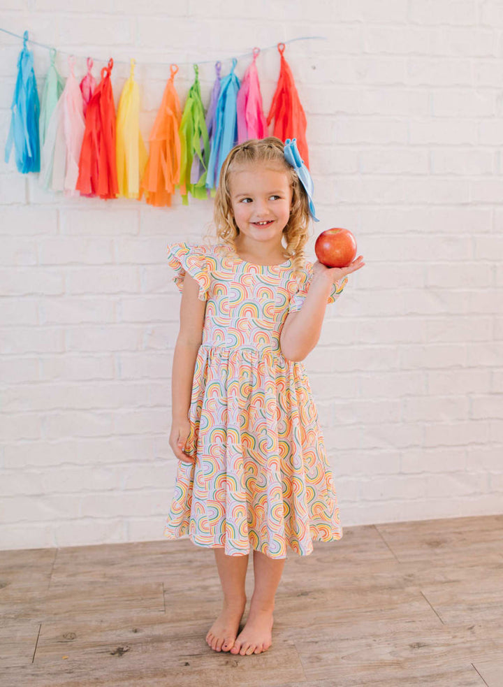 Olivia Dress - Primary Rainbow