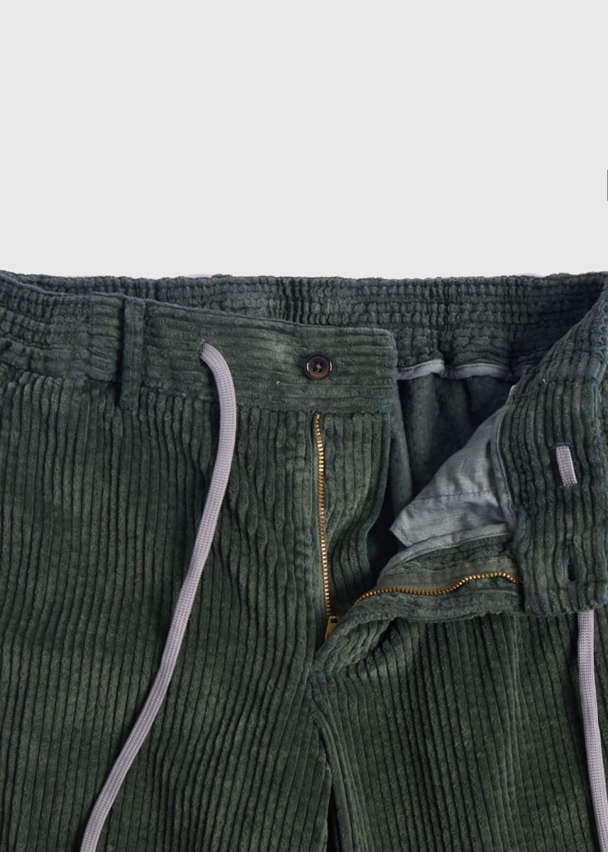 Drawstring Corduroy Trouser - Green