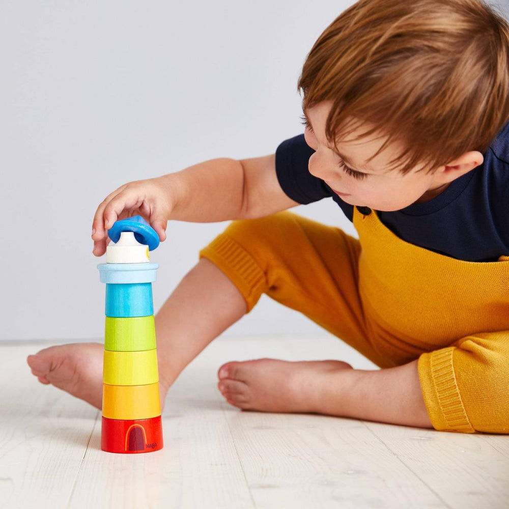 Lighthouse Wooden Rainbow Stacker - ’Blocks - Baby Kids Adult’
