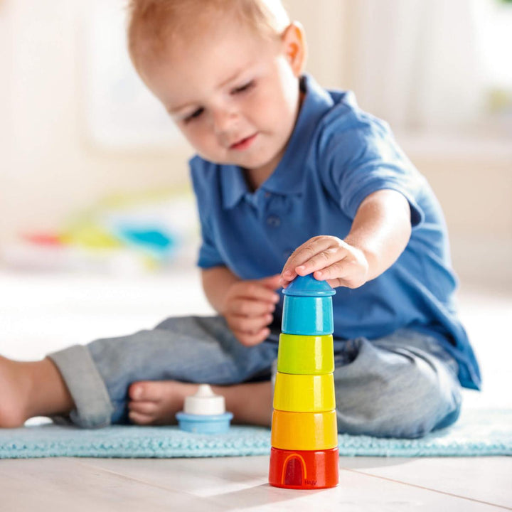 Lighthouse Wooden Rainbow Stacker - ’Blocks - Baby Kids Adult’