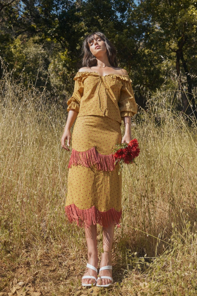 Liliana Peasant Top - Honeycomb/Mini Rose Floral - FINAL SALE - Shirt