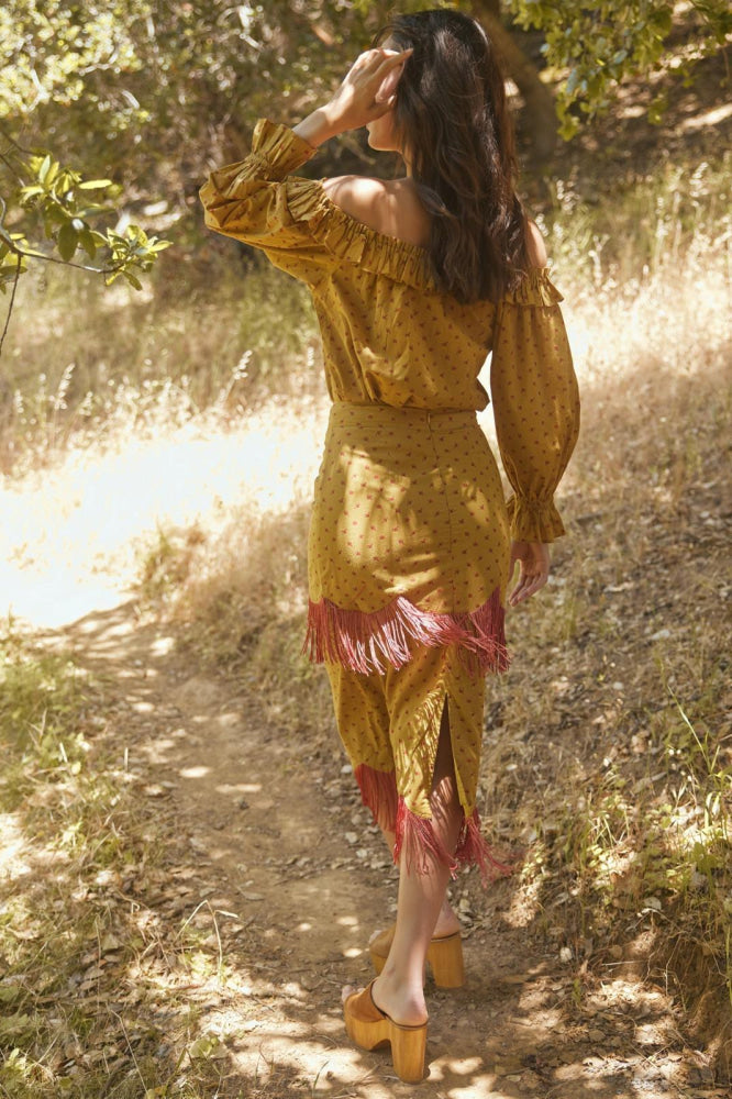 Liliana Peasant Top - Honeycomb/Mini Rose Floral - FINAL SALE - Shirt