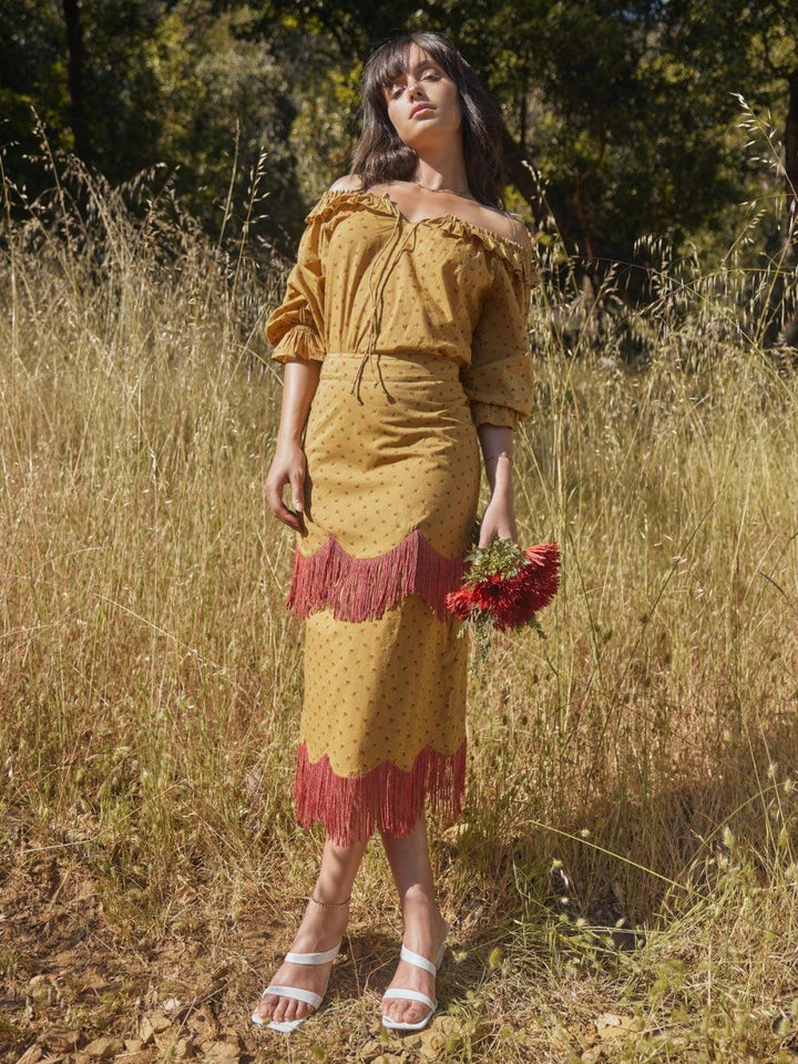 Liliana Peasant Top - Honeycomb/Mini Rose Floral - FINAL SALE - Shirt