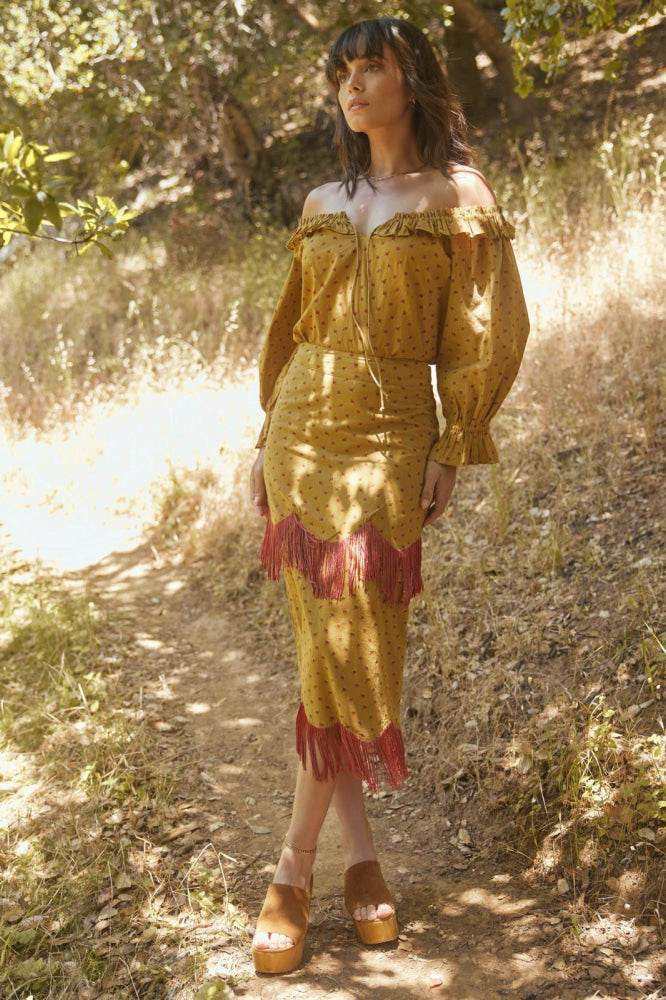 Liliana Peasant Top - Honeycomb/Mini Rose Floral - FINAL SALE - Shirt