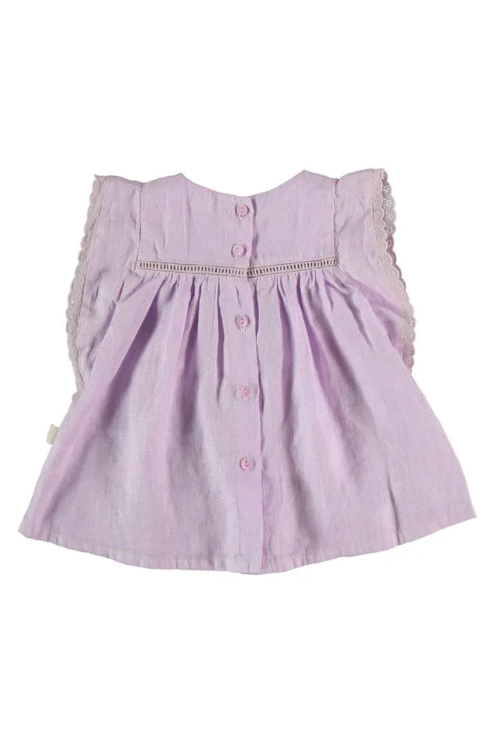 Linen Baby Dress - Mauve - 3M - Dresses