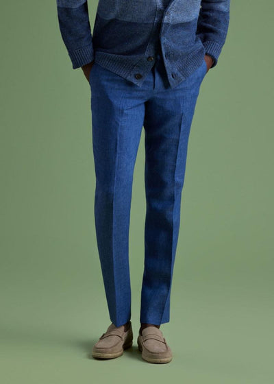 Linen Chambray Trouser - Denim - 40 (Long) - Trouser