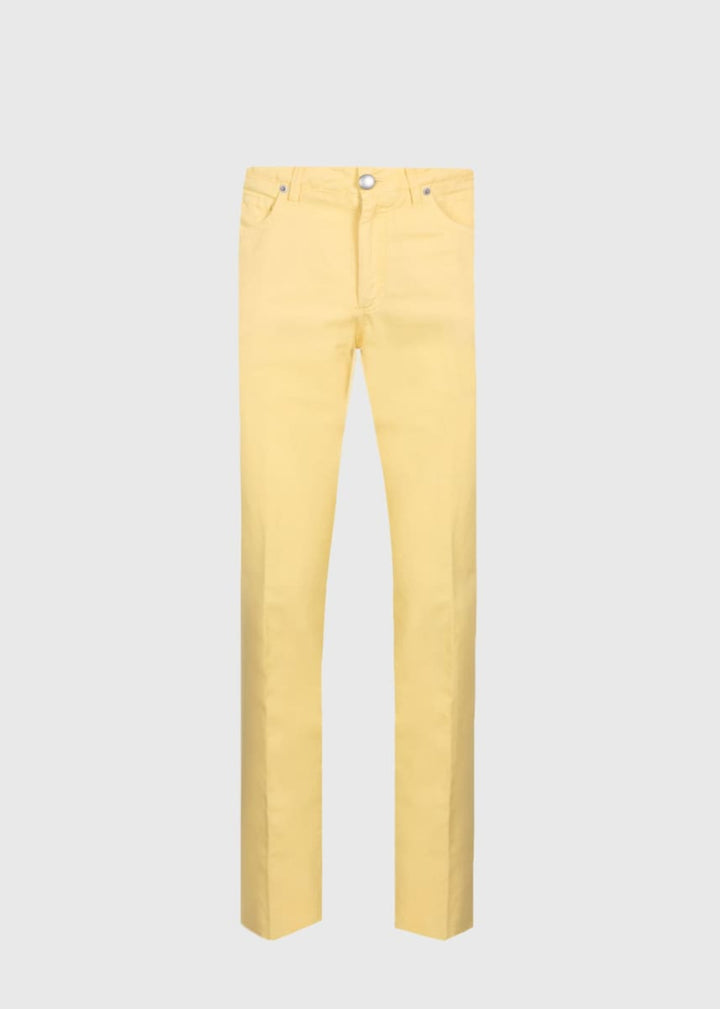 Linen & Cotton Five Pocket Pant - Yellow - Pants