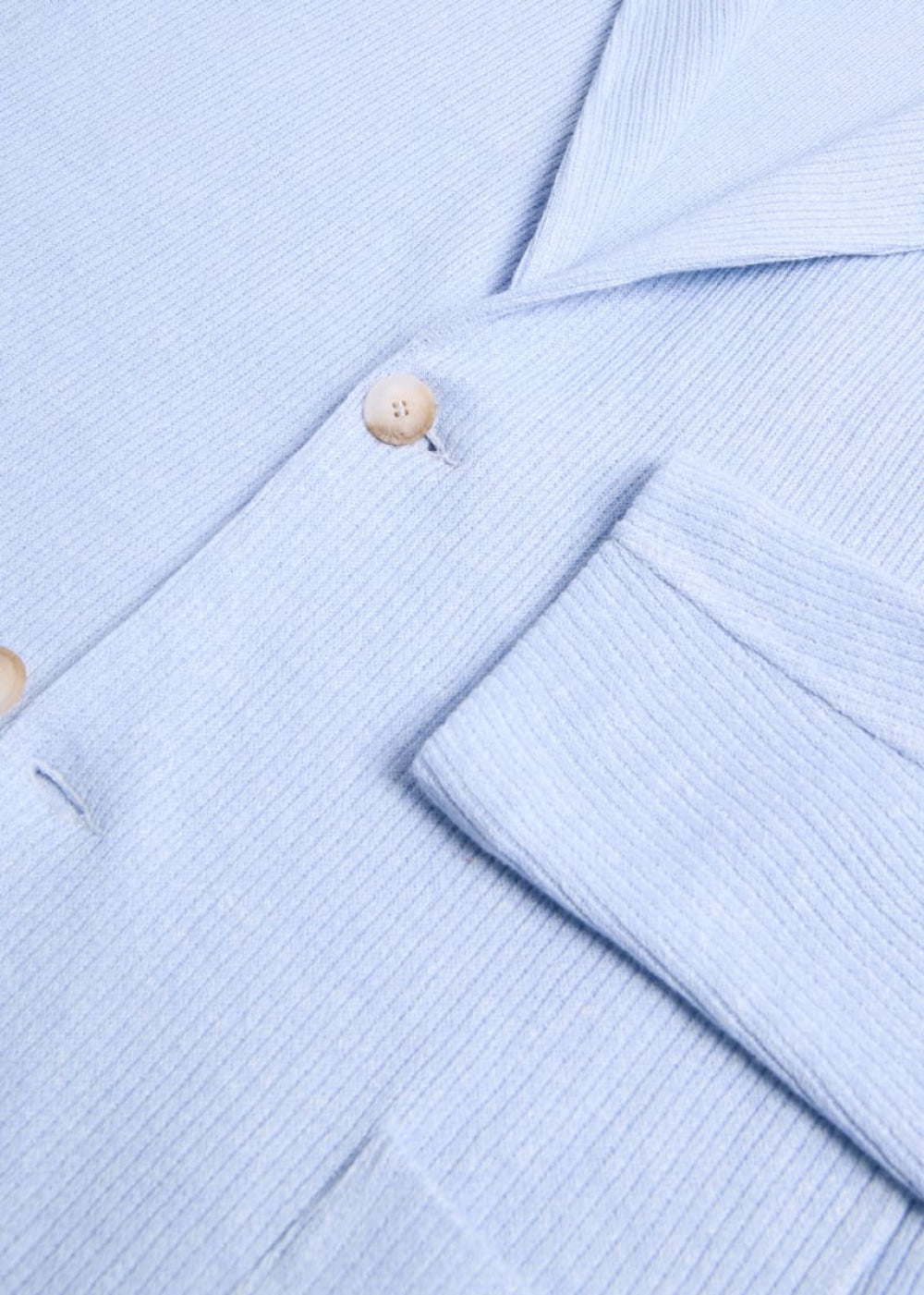 Linen & Cotton Sweater Jacket - Heather Blue - Blazer