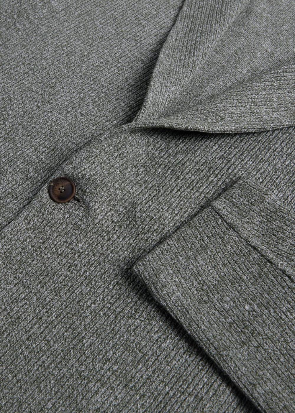Linen & Cotton Sweater Jacket - Sage - Blazer