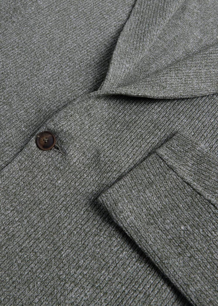 Linen & Cotton Sweater Jacket - Sage - Blazer