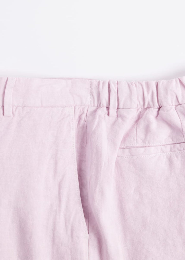 Linen Drawstring Trouser - Light Pink - Pants