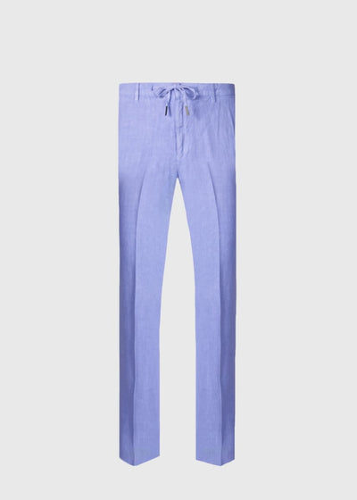 Linen Drawstring Trouser - Purple - 40 (Long) - Pants