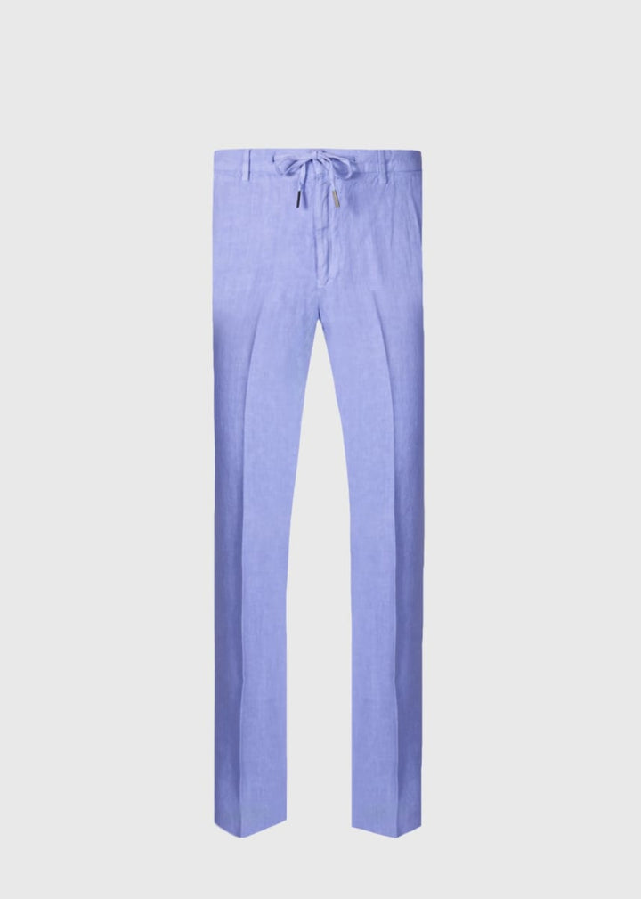 Linen Drawstring Trouser - Purple - 40 (Long) - Pants