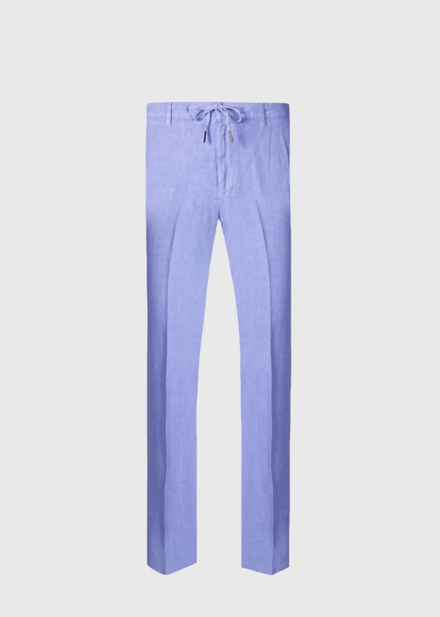 Linen Drawstring Trouser - Purple - 40 (Long) - Pants
