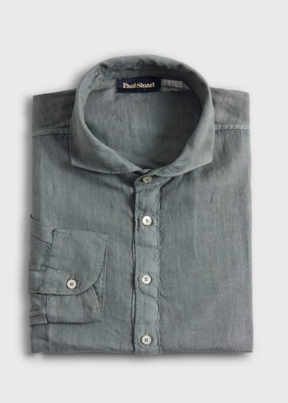 Linen Half Placket Sport Shirt - Olive - Collared Shirt