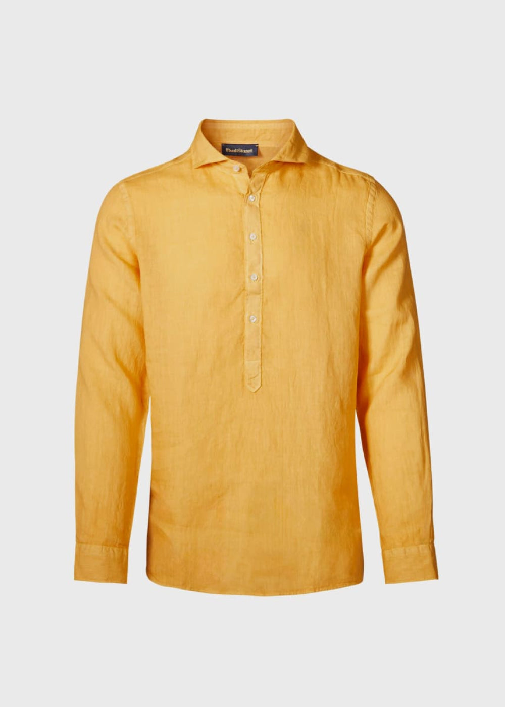 Linen Half Placket Sport Shirt - Orange - Collared Shirt