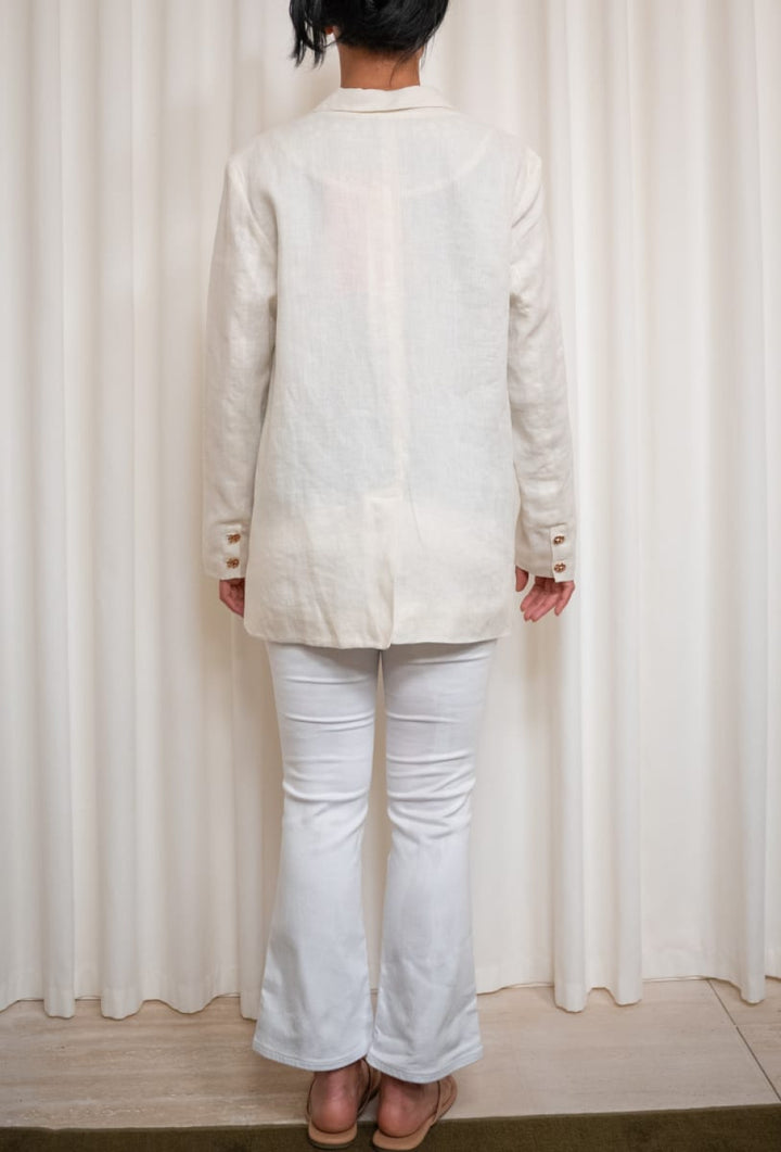 Linen Jacket - Antique White - S - Jacket