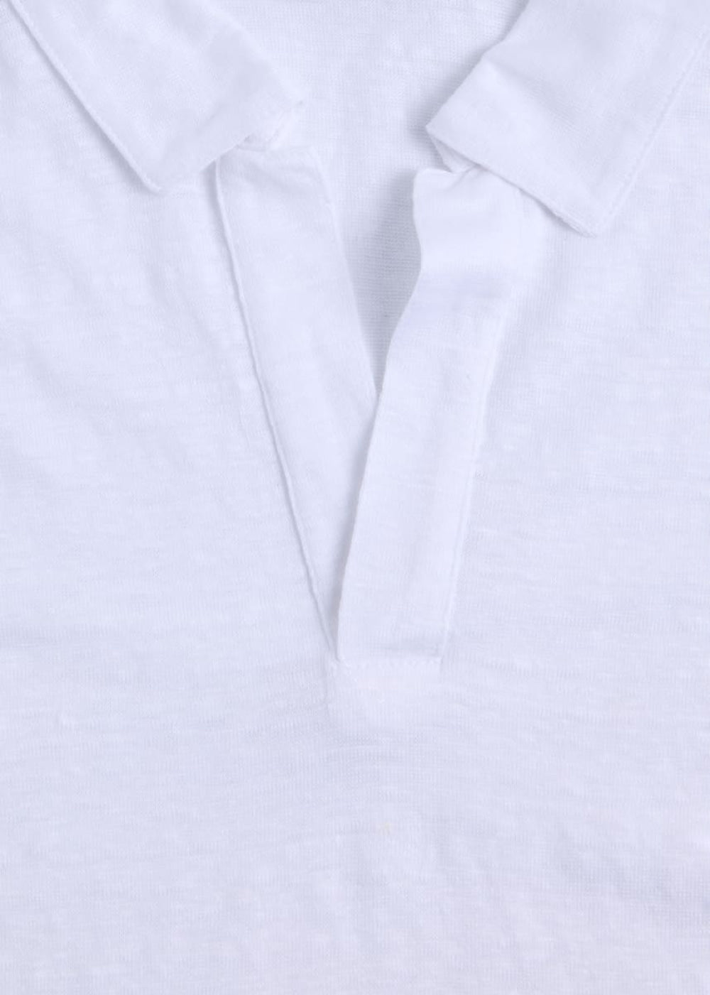 Linen Jersey Johnny Collar Polo - White - XXL (46) - Polo