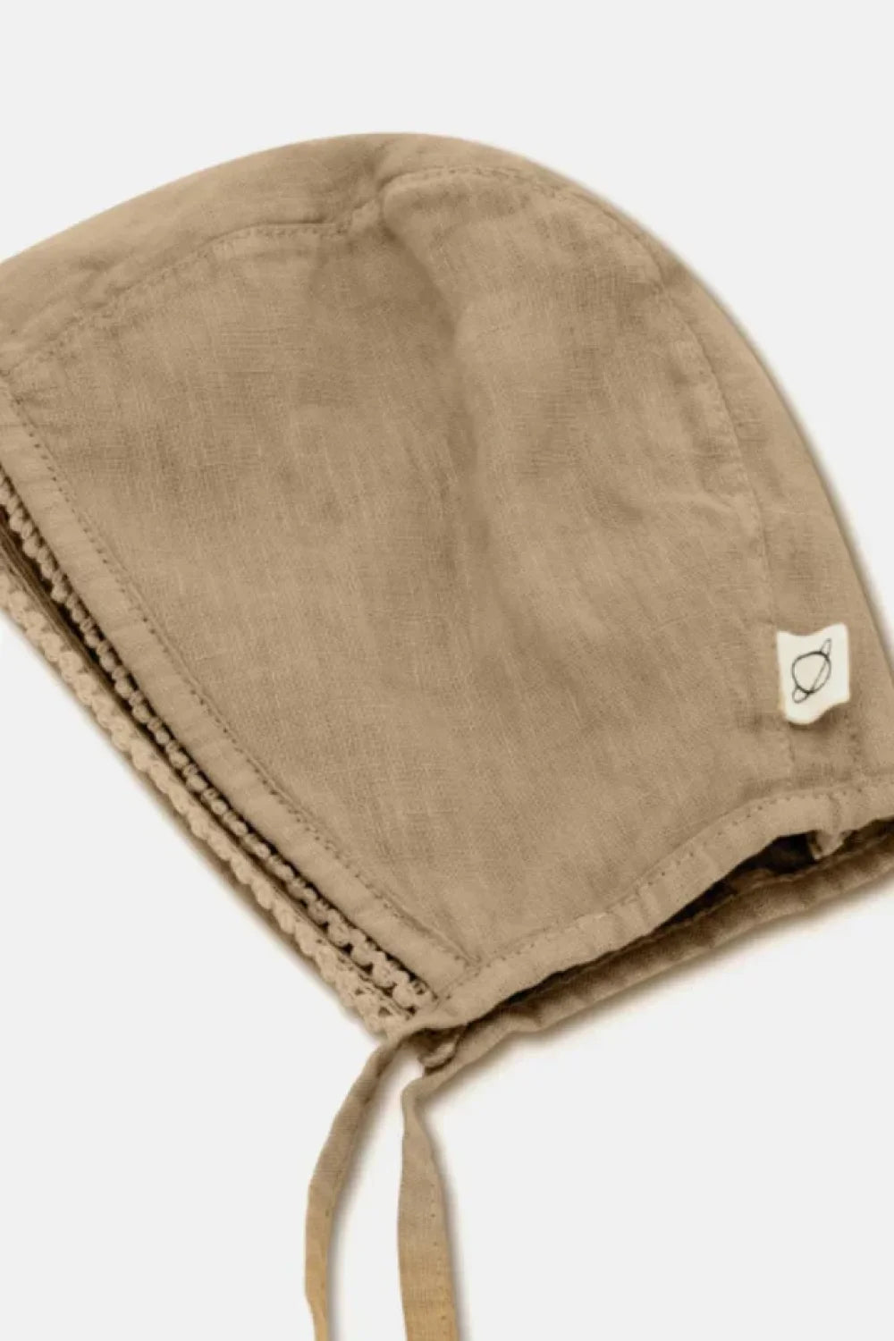 Linen lace baby bonnet - Sand - Bonnet