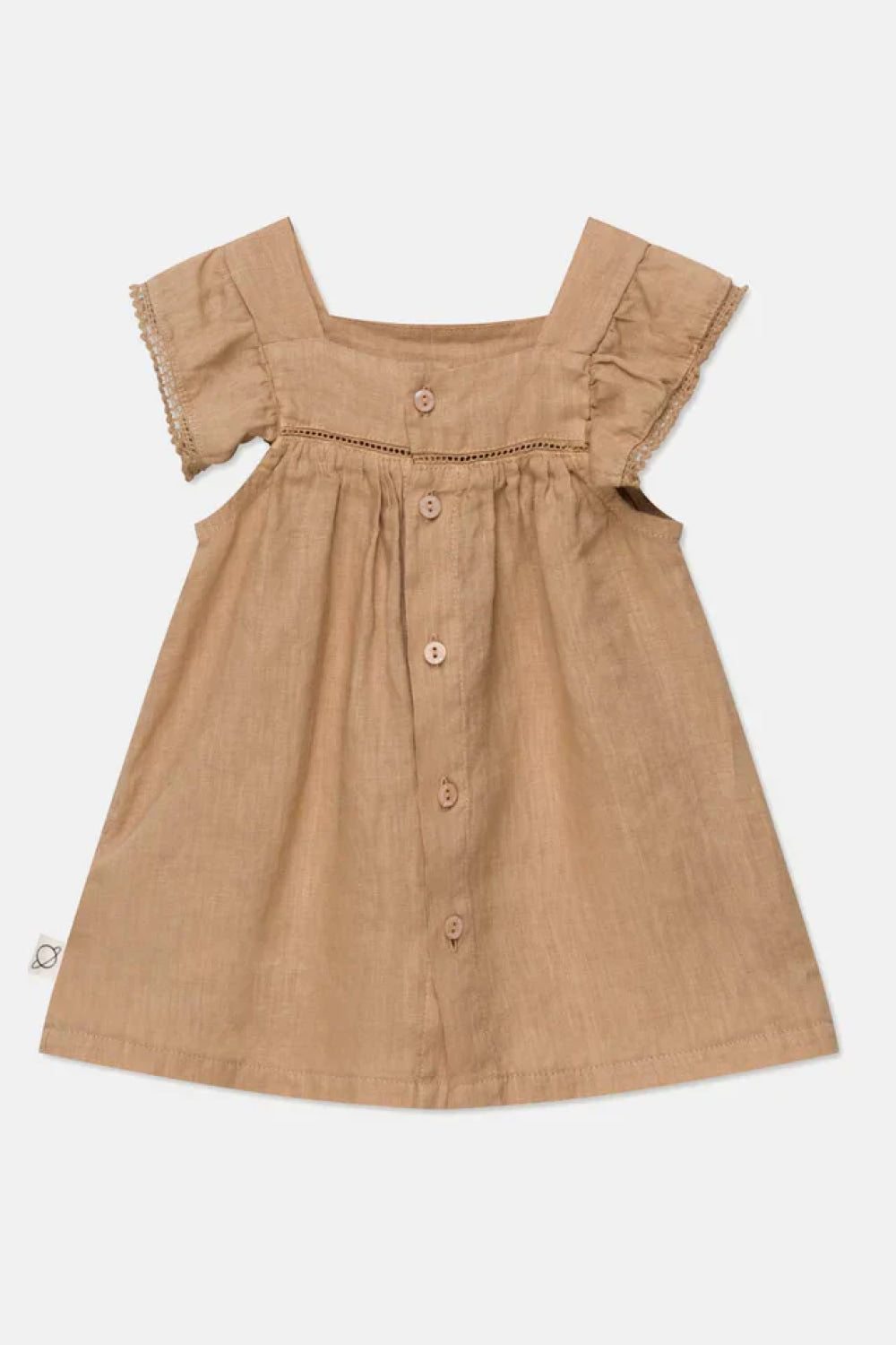 Linen lace baby dress - Sand - 9M - Dresses