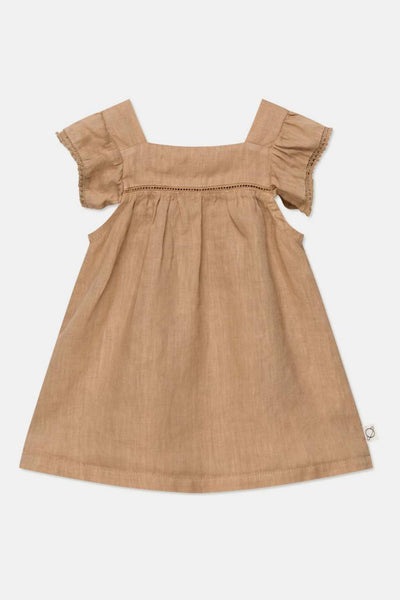 Linen lace baby dress - Sand - 9M - Dresses